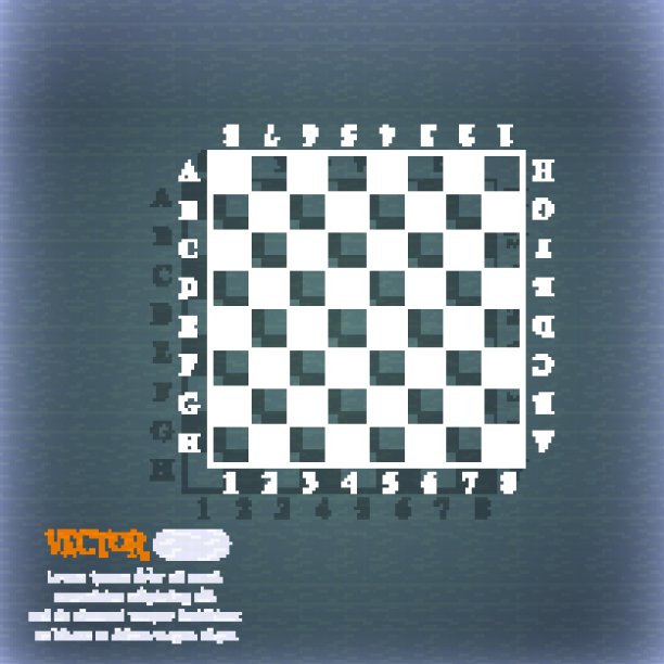 现代象棋棋盘图标。在蓝绿色的抽象背景与阴影和空间为您的文本。向量图片下载