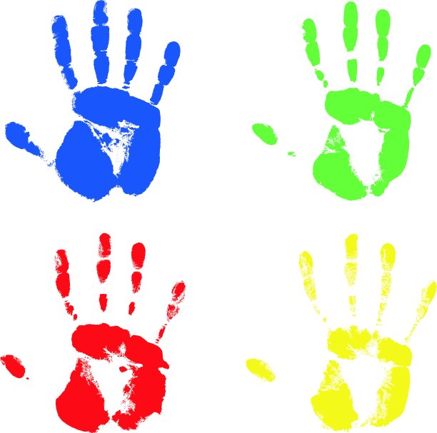 多色手掌印。图片下载