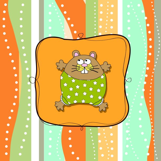 可爱的小老鼠贺卡图片下载