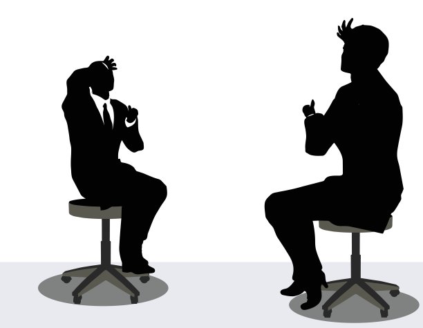 商人和女人剪影的电话图片下载