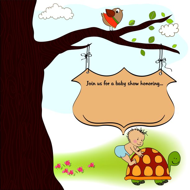 有趣的小男孩公告卡图片下载