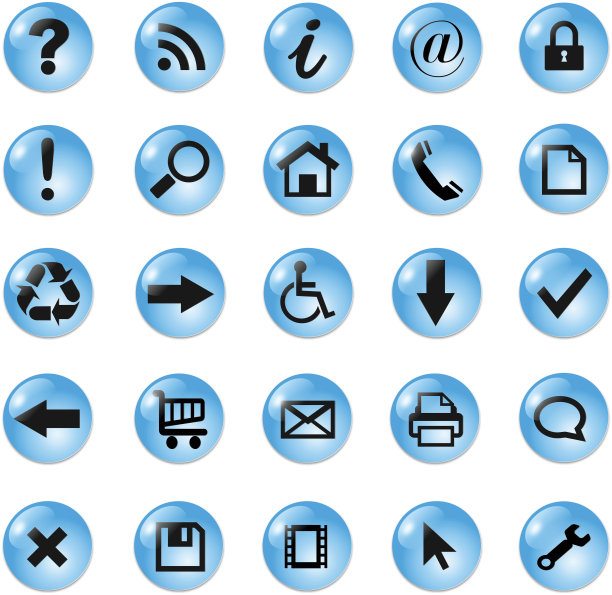 一组图标，按钮图片下载