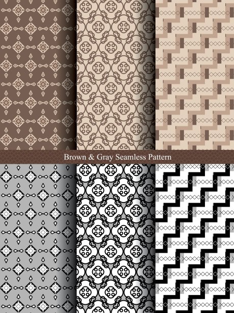 棕色和灰色无缝图案。图片下载