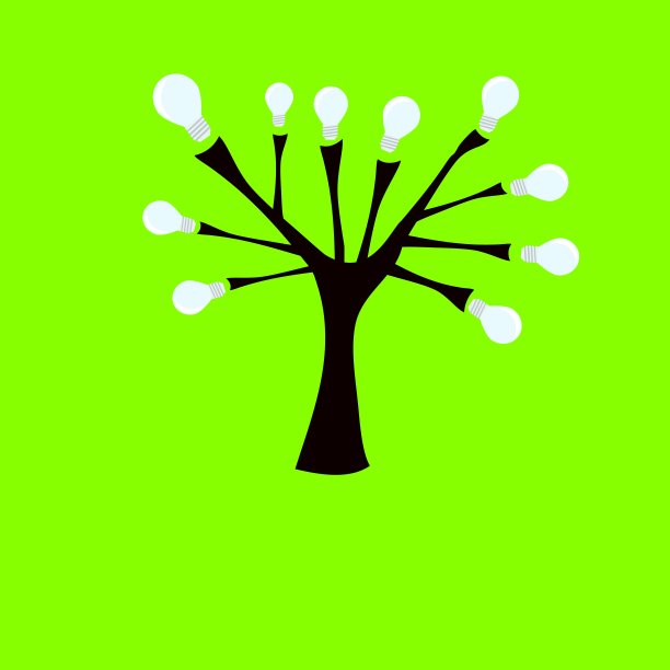 生态绿色灯泡。图片下载