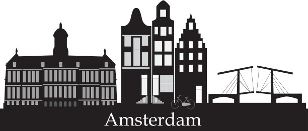 阿姆斯特丹，公寓，建筑，大，蓝色，桥梁，建筑，商业，首都，城市，城市景观，颜色，建筑，设计，欧洲，傍晚，荷兰，月亮，荷兰，夜晚，屋顶，天空，天际线，日出，日落图片下载