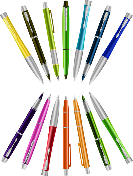 矢量插图设置彩色笔图片下载