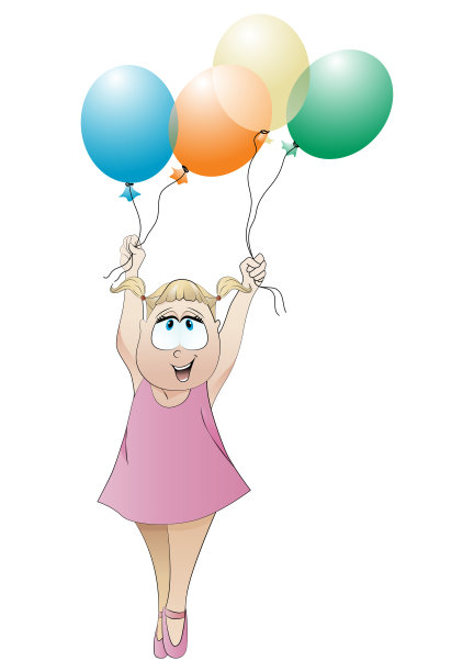 小女孩和气球图片下载