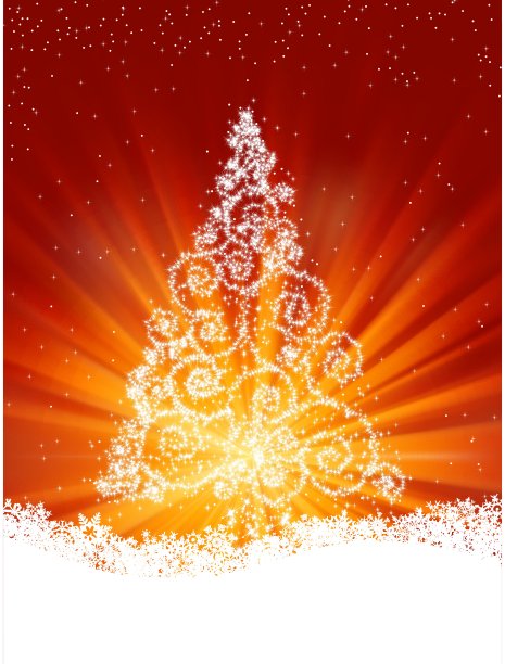 雪花和圣诞树，插画。EPS 8图片下载