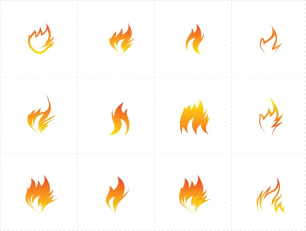 火图标设置在白色背景图片下载