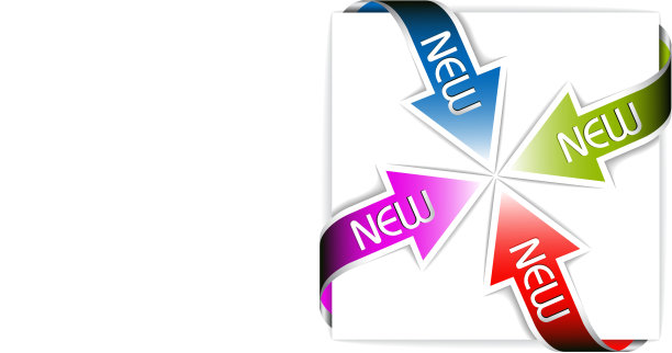 一套新的彩色角丝带-箭头图片下载