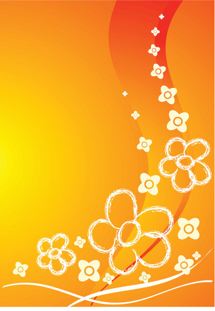 橙色鲜花卡片图片下载