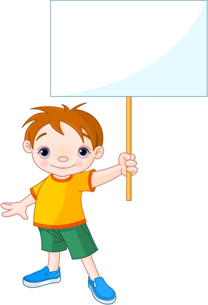 拿着空白牌子的男孩图片下载