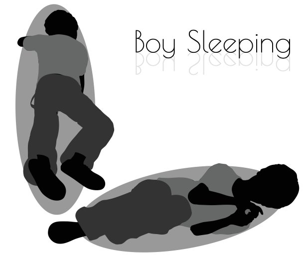 男孩在白色背景上的日常睡眠姿势图片下载