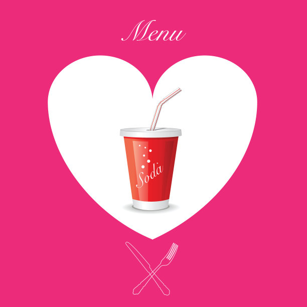 爱的饮料菜单上的粉红色图片下载
