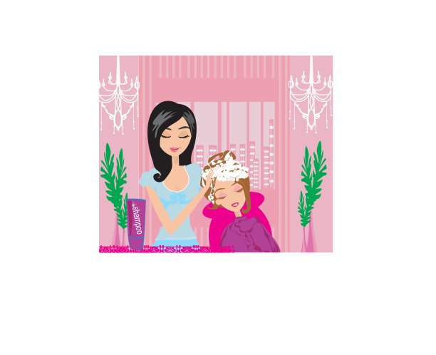 理发师给她的客户洗头图片下载