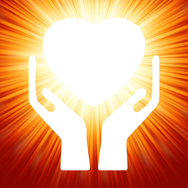 心在张开的手中。EPS 8图片下载