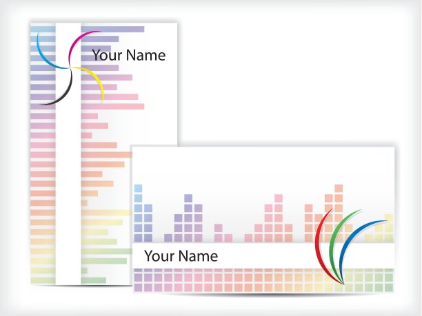 用色彩元素设计名片图片下载