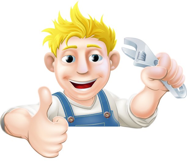 扳手男人在横幅上竖起大拇指图片下载