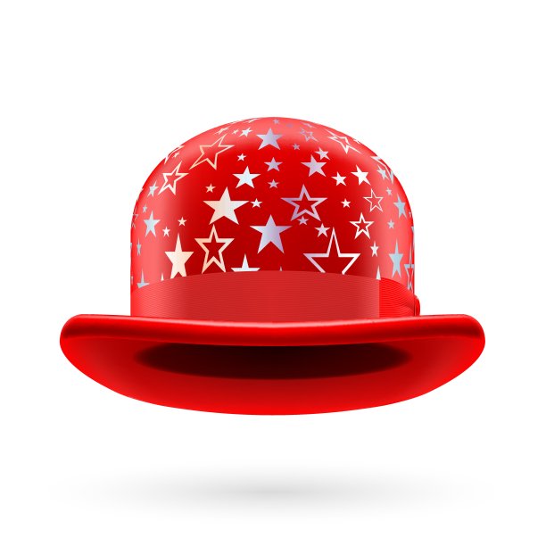 红色星星圆顶硬礼帽图片下载