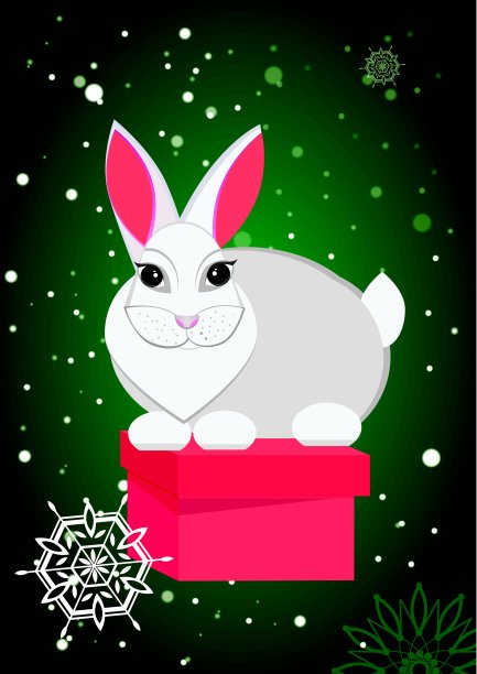 兔子和礼物图片下载