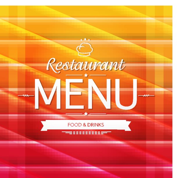 彩色餐厅菜单设计图片下载