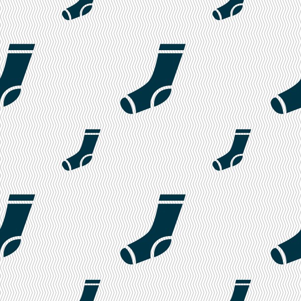袜子图标符号。无缝图案与几何纹理。向量图片下载