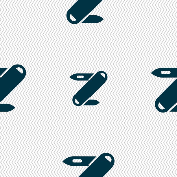 袖珍刀图标符号，具有几何纹理的无缝图案矢量图图片下载