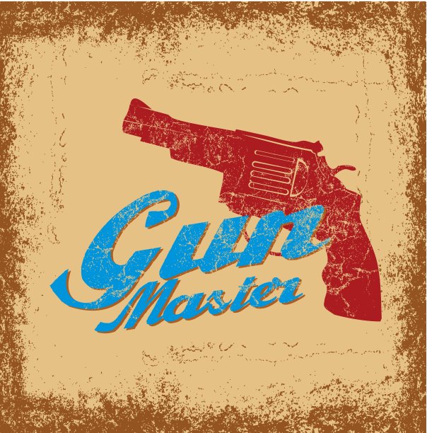 美国复古枪矢量艺术图片下载