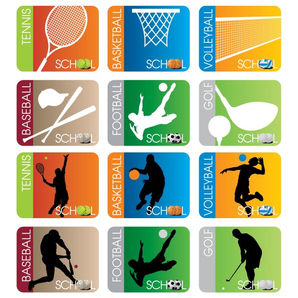 体育学校徽章设置图片下载