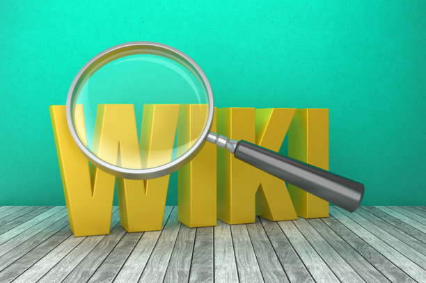 3D Word WIKI与放大镜- 3D渲染图片下载