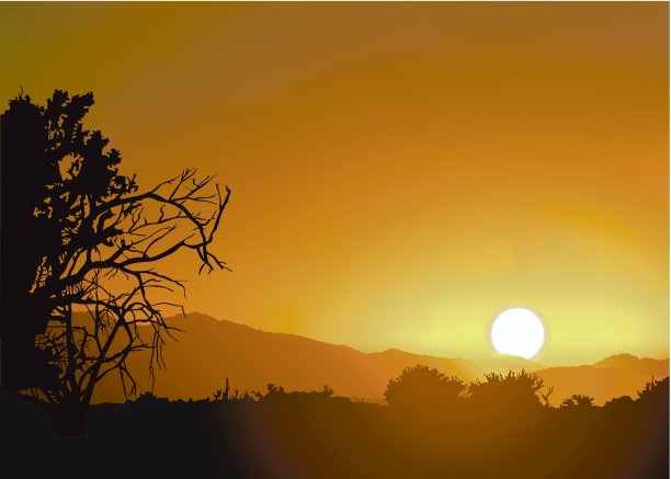 日落和荒野图片下载