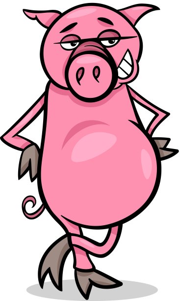 搞笑猪卡通插画图片下载