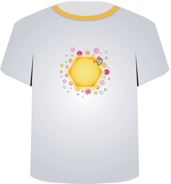T恤模板-可爱的蜜蜂图片下载