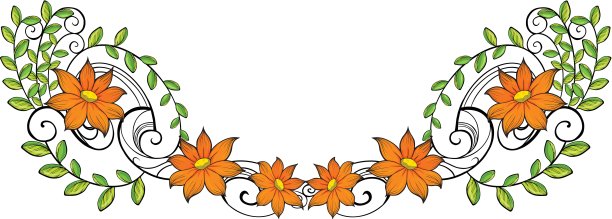 有花和多叶的镶边图片下载