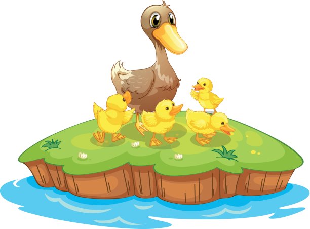 五只鸭子在一个岛上图片下载