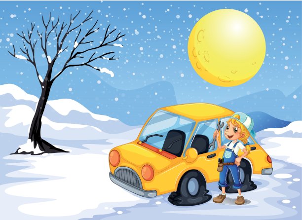 一个女孩正在修车图片下载