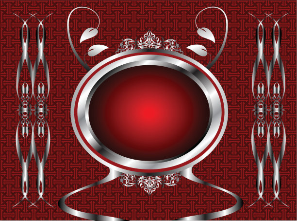 红色和银色的花背景图片下载