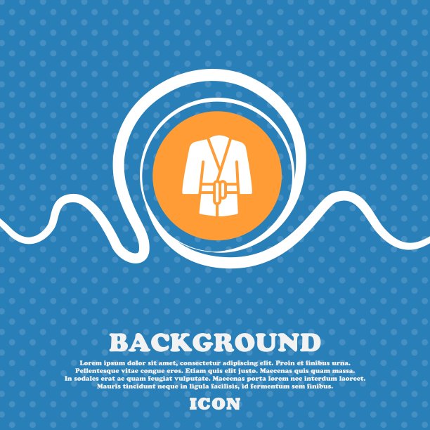 浴袍图标符号。蓝色和白色的抽象背景与空间斑点的文本和您的设计。向量图片下载