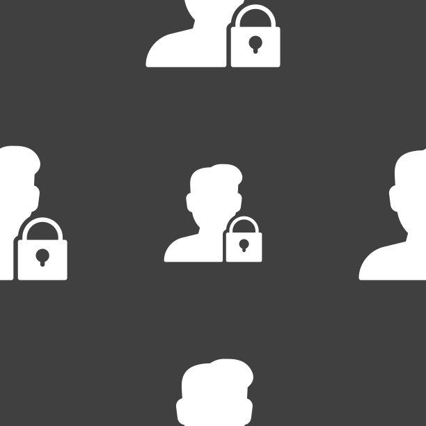 用户被阻止图标标志。灰色背景上的无缝模式。向量图片下载