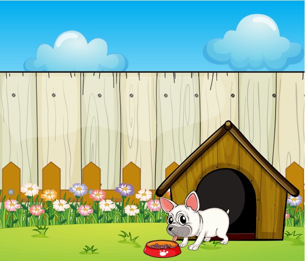 一只小狗在吃东西图片下载