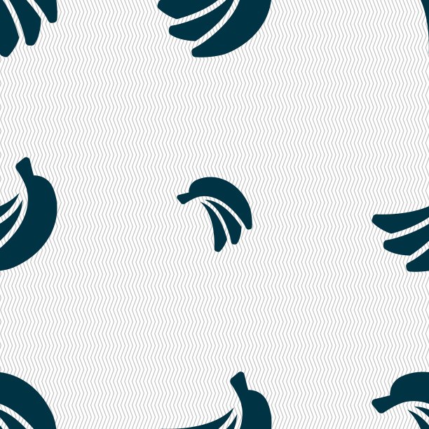 香蕉图标符号。无缝图案与几何纹理。向量图片下载