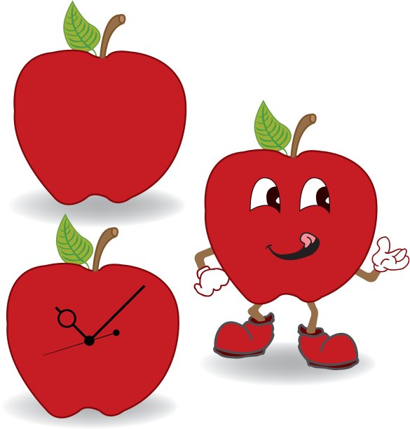 红苹果卡通矢量图片下载