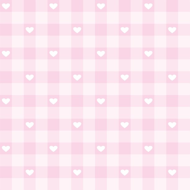 无缝矢量格子图案或网格纹理与白色的心在柔和的粉红色的背景图片下载