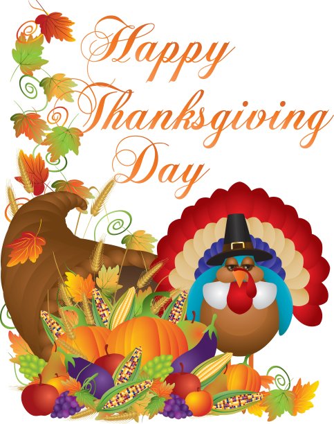 感恩节快乐丰饶之角火鸡插图图片下载