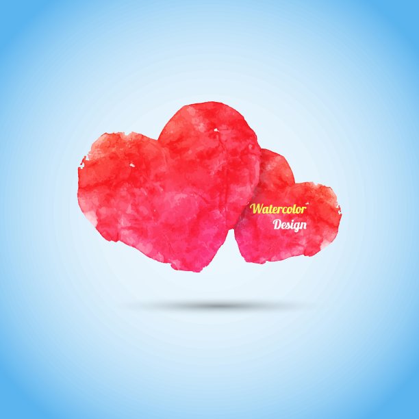 水彩作画的心。图片下载