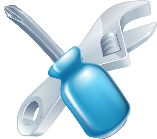 十字螺丝刀和扳手图片下载