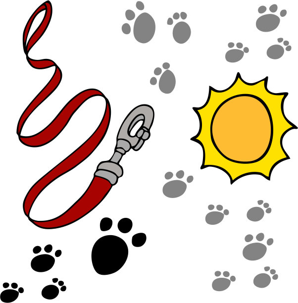 熊掌印牵狗图片下载