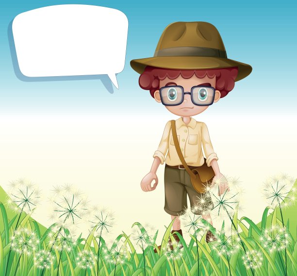 一个男孩站在草地旁边，喊着空洞的口号图片下载