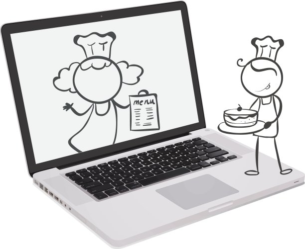 一台有厨师图片的笔记本电脑图片下载