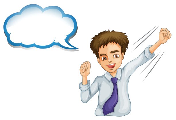 一个快乐的年轻商人，一个空洞的口号图片下载